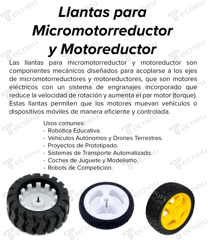 Llanta Para Motorreductor DC Amarilla - Tecneu