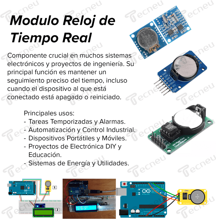 Modulo Rtc Reloj Tiempo Real Ds1307 At24c32 - Tecneu
