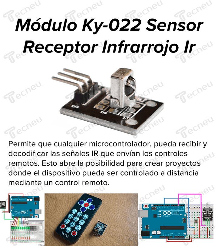 Modulo Ky - 022 Sensor Receptor Infrarrojo Ir - Tecneu