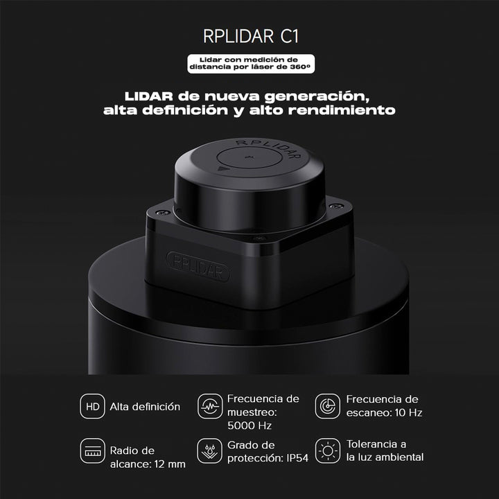 RP Lidar C1: Escáner Láser 360° para Navegación Autónoma - Tecneu