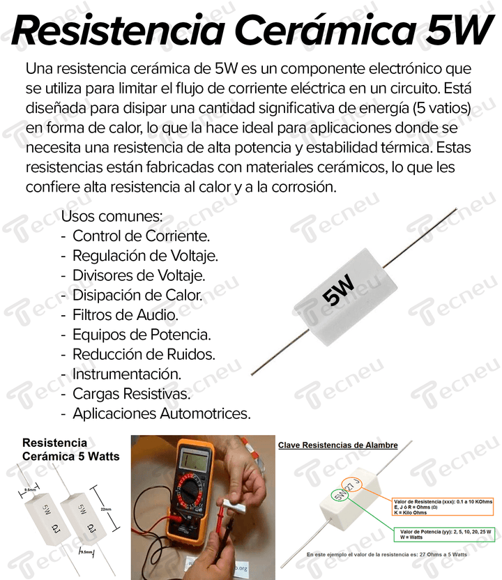 Resistencia cerámica 5W - Tecneu