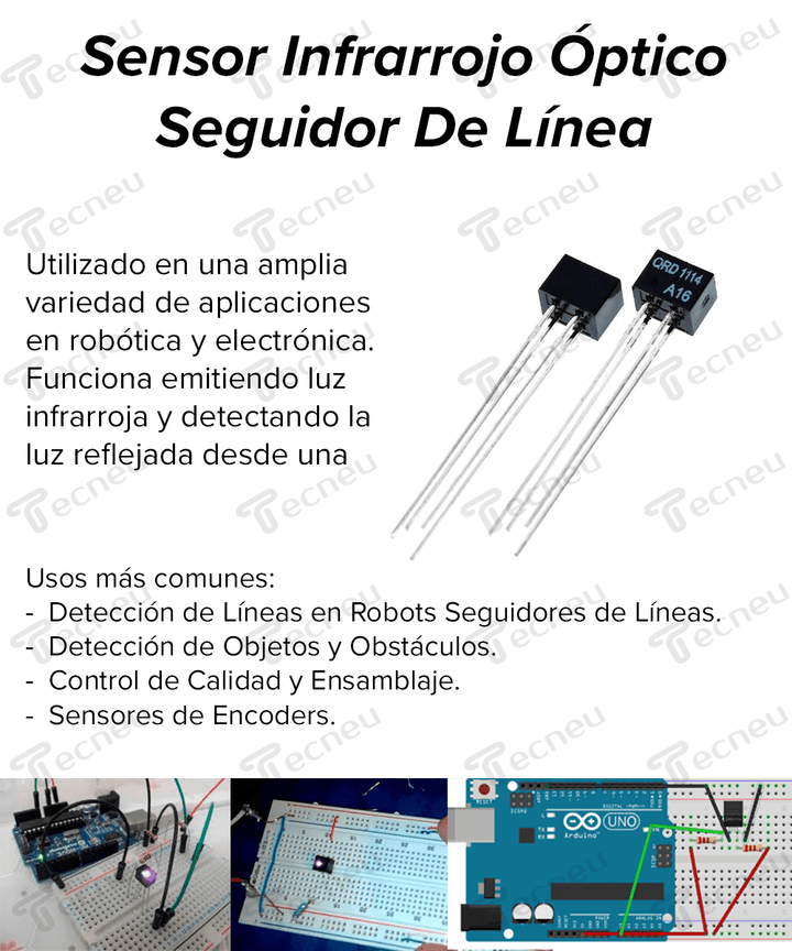 Qrd1114 Sensor Infrarrojo Óptico Seguidor De Línea - Tecneu