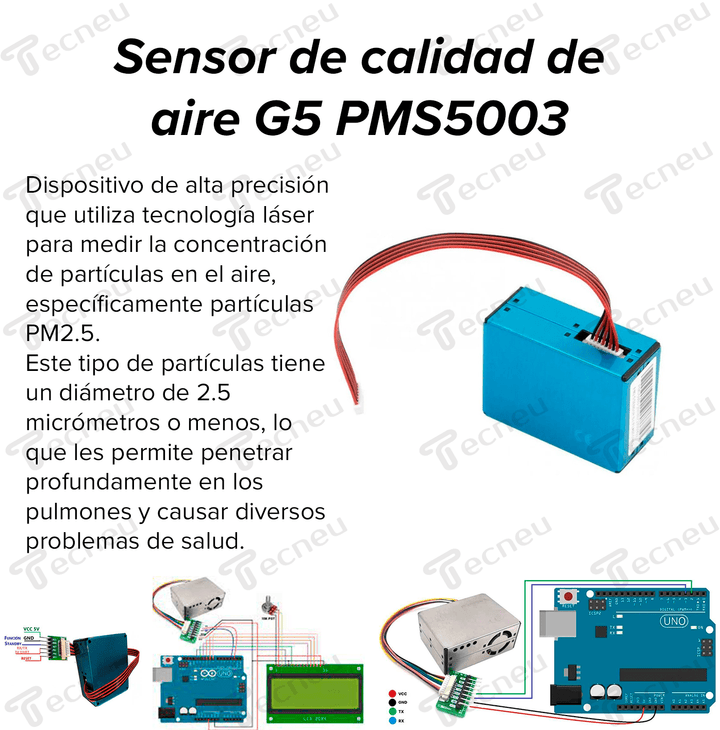 G5 Pms5003 Sensor De Calidad De Aire Pm2.5 Precision Laser - Tecneu