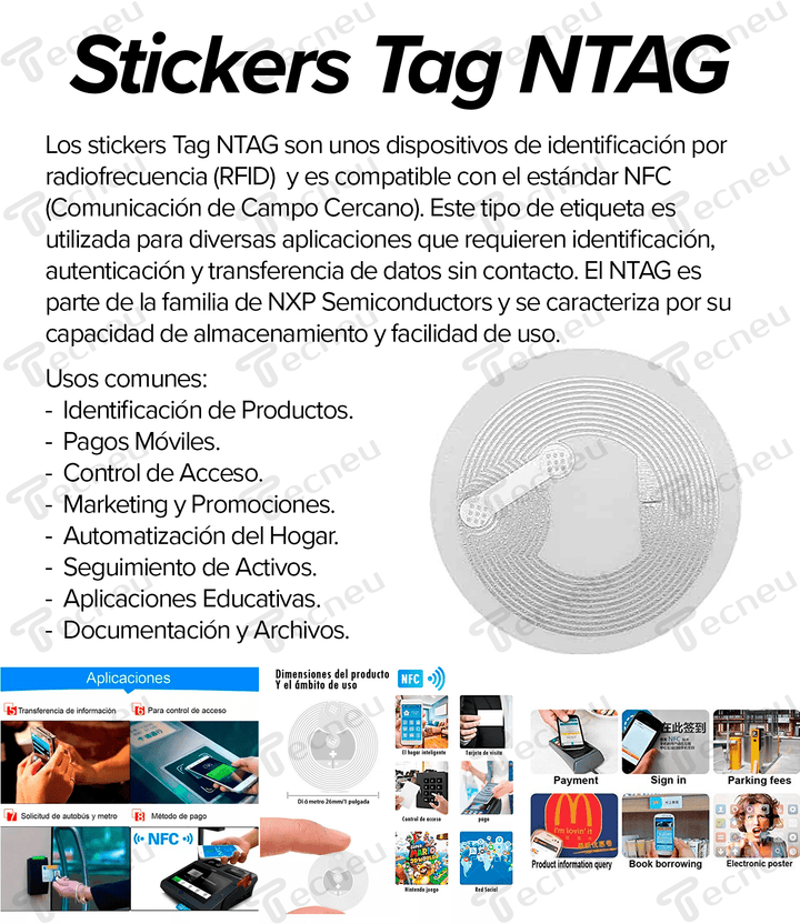 Etiqueta Tag Ntag215 Nfc Sticker Rfid - Tecneu