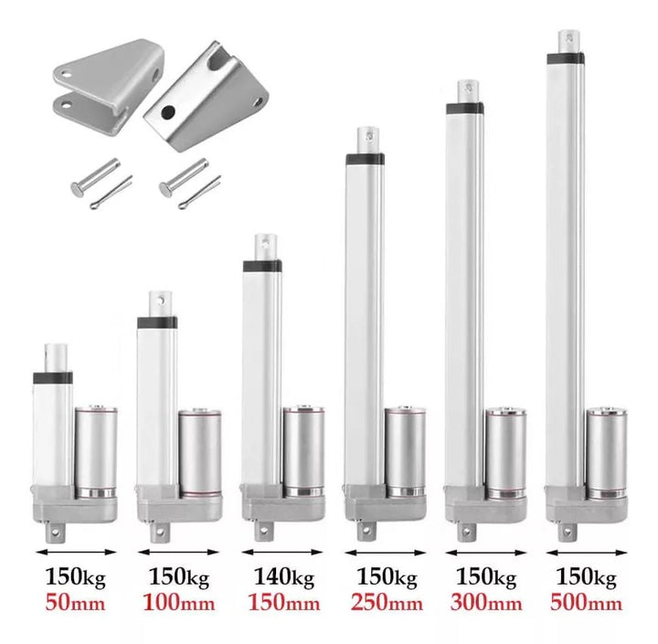Actuador Lineal Motor 150kg Torque 300mm 12v 3a 36w Aluminio - Tecneu