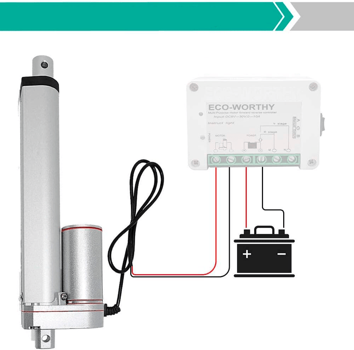Actuador Lineal Motor 150kg Torque 500mm 12v 3a 36w Aluminio - Tecneu