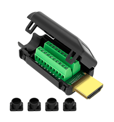 Adaptador Conector HDMI macho con Borneras de tornillo y prensaestopas