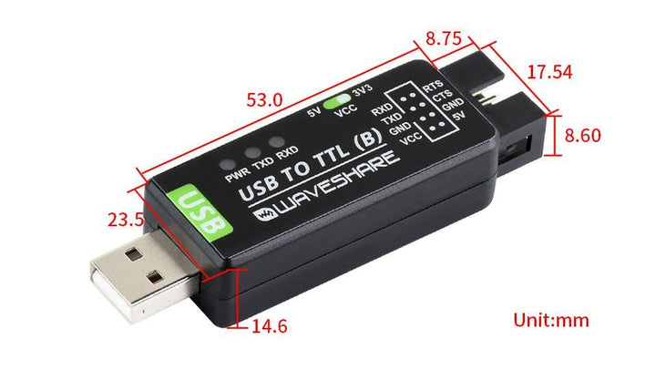 Adaptador Convertidor Serial Grado Industrial Usb A Ttl Ch343g Con Indicador Led - Tecneu