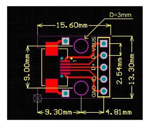 Adaptador Micro Usb A Dip 2.54mm 5 Pines Hembra Pcb MCU - Tecneu
