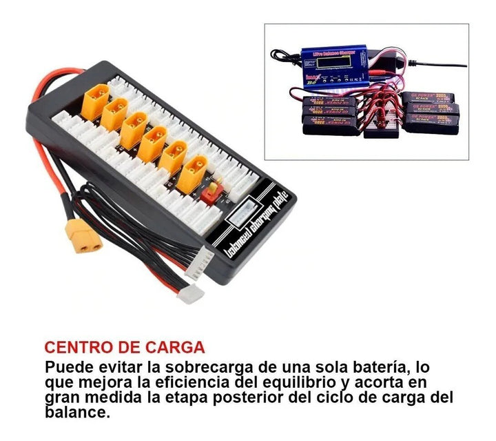 Adaptador Multicarga Paralela 2s - 6s Para Imax B6ac + Conector - Tecneu