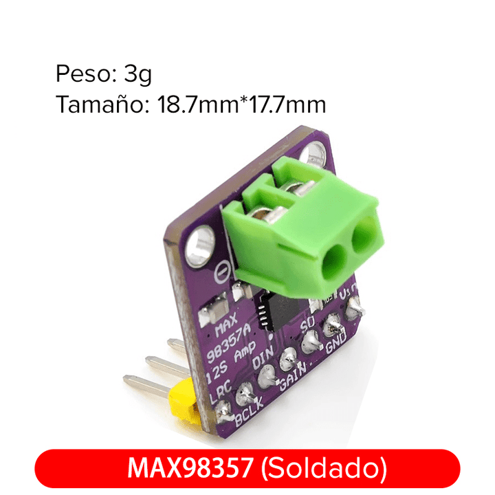 Amplificador Audio MAX98357 Convertidor Analogico DAC Clase D 3W I2S - Tecneu