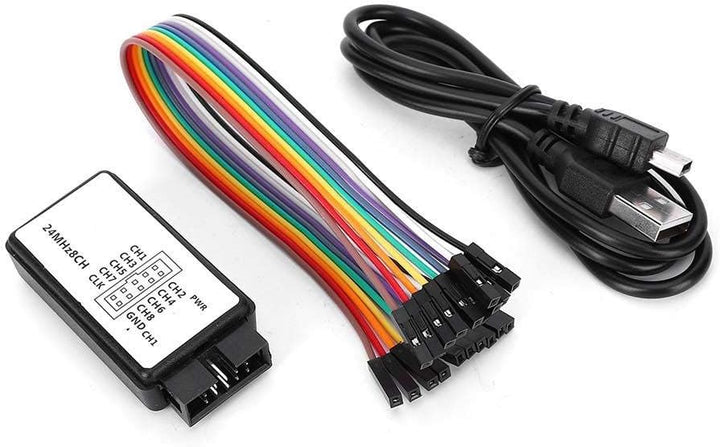 Analizador Lógico USB 24MHz 8 Canales Compatible con Logic Saleae - Tecneu