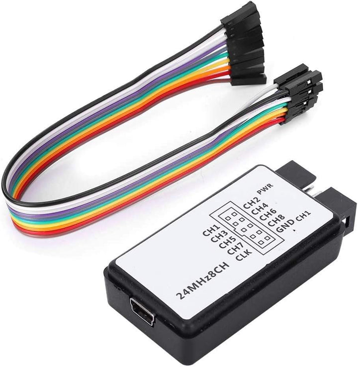 Analizador Lógico USB 24MHz 8 Canales Compatible con Logic Saleae - Tecneu