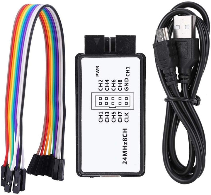 Analizador Lógico USB 24MHz 8 Canales Compatible con Logic Saleae - Tecneu