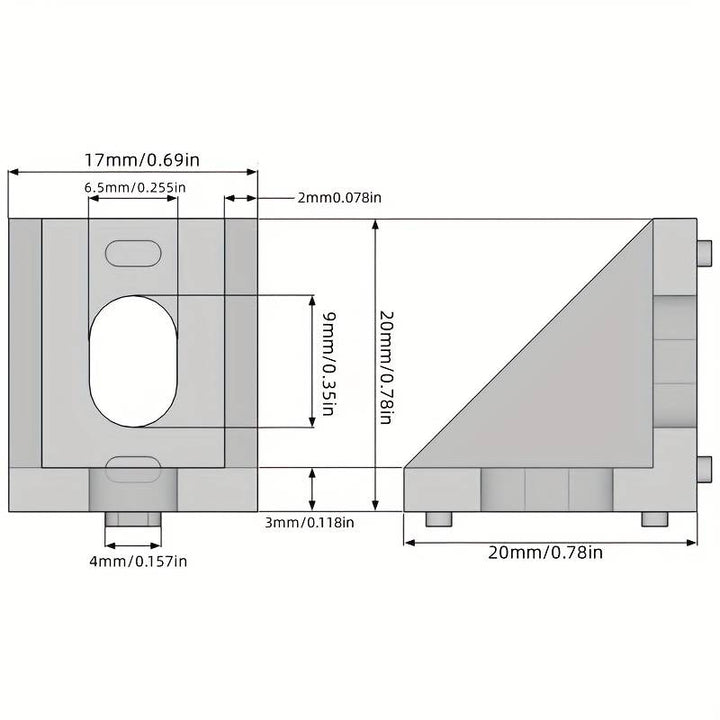 Angulo De Ajuste Perfil 2020 V Slot Esquinero L Aluminio - Tecneu