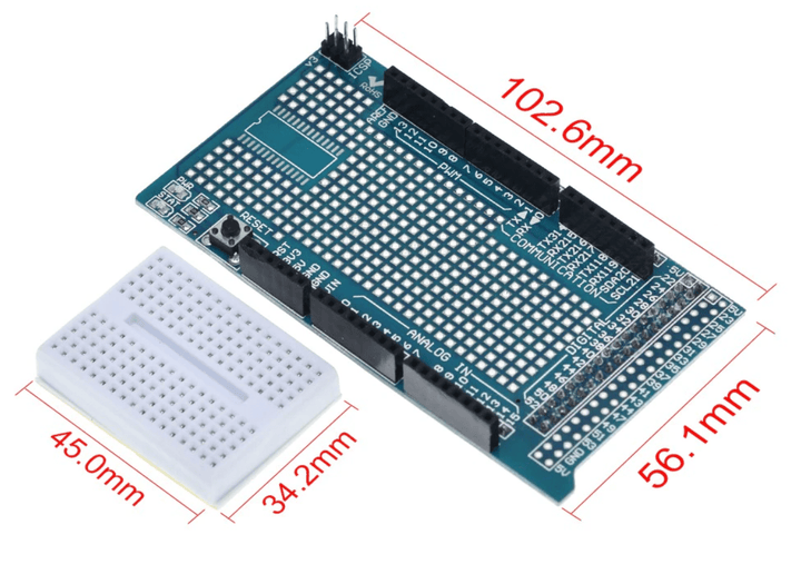 Proto Shield Para Arduino Mega Placa De Expansión 170 Puntos - Tecneu