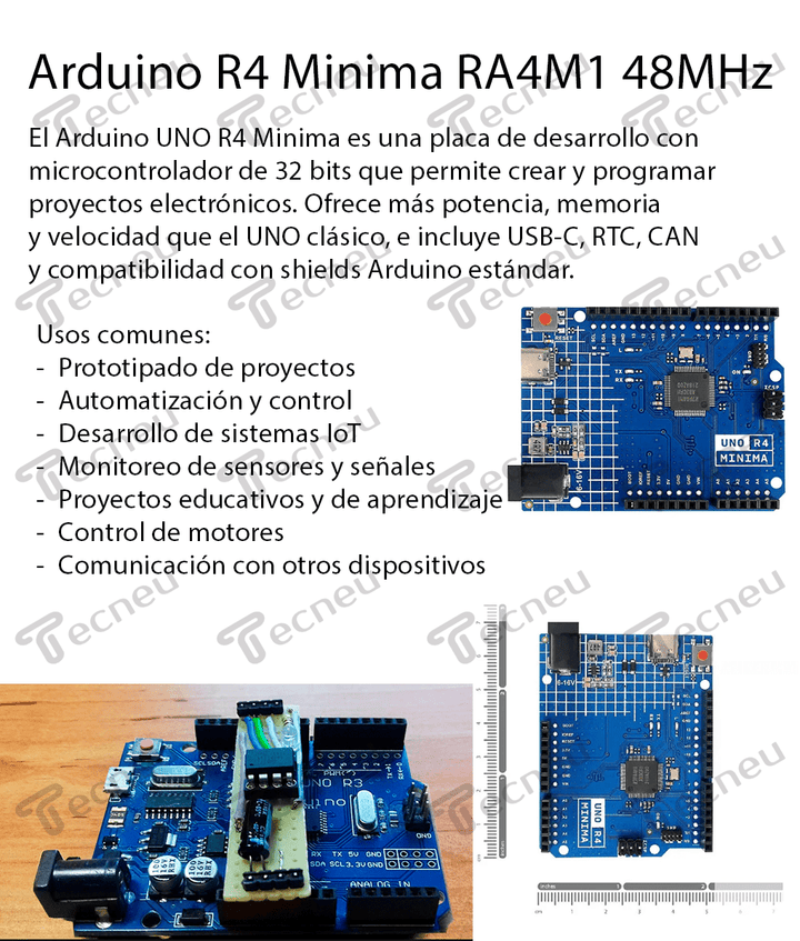 Arduino R4 Minima RA4M1 48MHz Tipo C Placa de Desarrollo - Tecneu