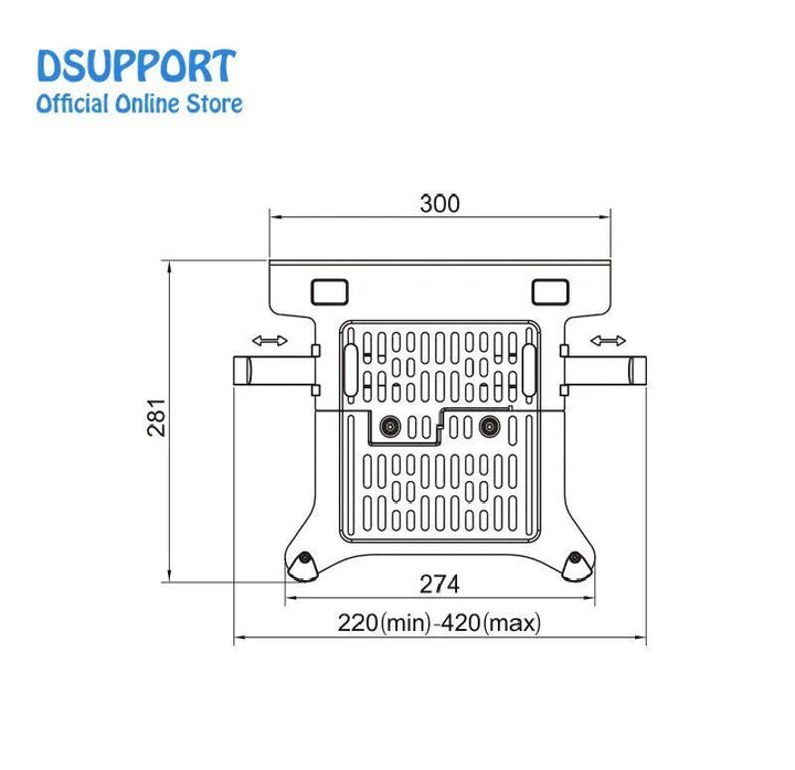 Base Bandeja Para Laptop 10'' - 17'' Fp - 2 Adaptacion Universal - Tecneu