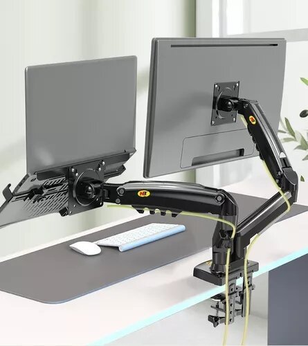Base Doble Ergonomica De Monitor 17'' - 27'' Y Soporte Laptop 10'' - 17' - Tecneu