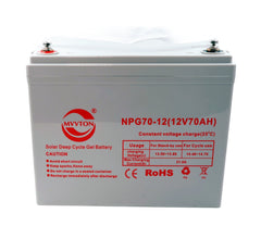 Batería de Gel Ciclo Profundo MVVTON NPG70-12 Solar 12V 70Ah