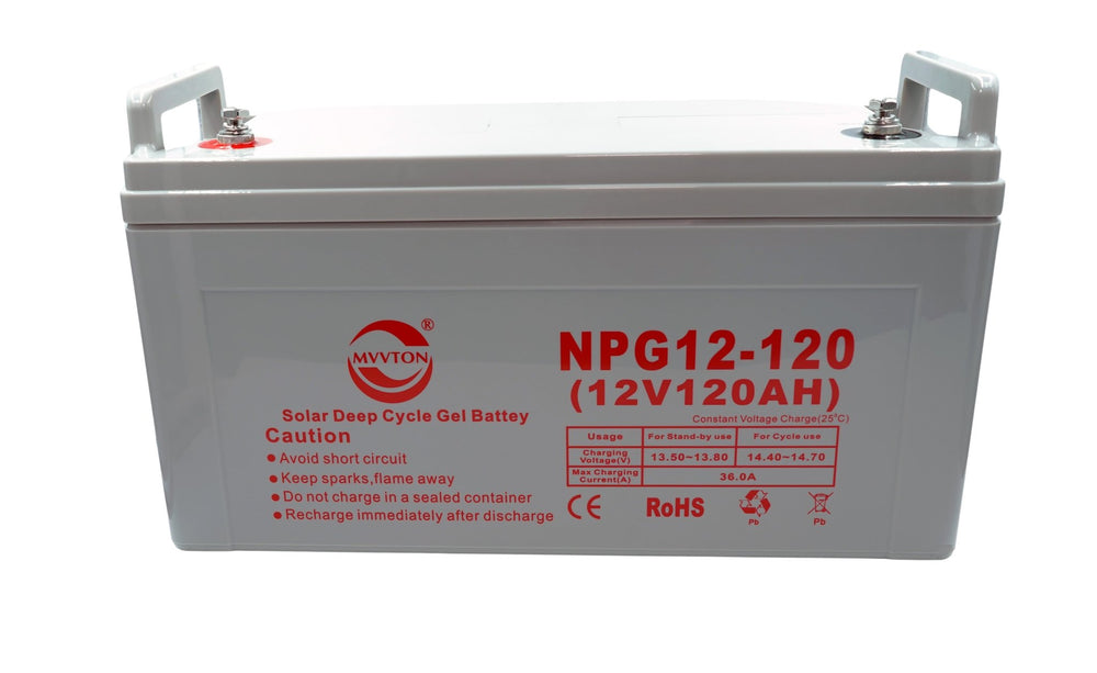 Batería de Gel Ciclo Profundo MVVTON NPG12-120 Solar 12V 120Ah