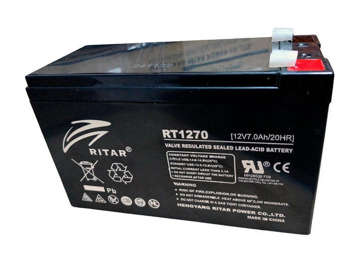 Batería de Plomo - Ácido Ritar RT1270 AGM Sellada VRLA 12V 7Ah - Tecneu