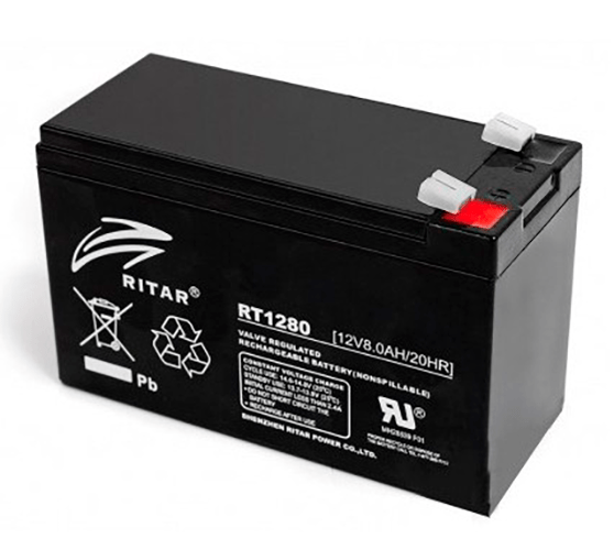 Batería de Plomo - Ácido Sellada Ritar RT1280 AGM VRLA 12V 8Ah - Tecneu