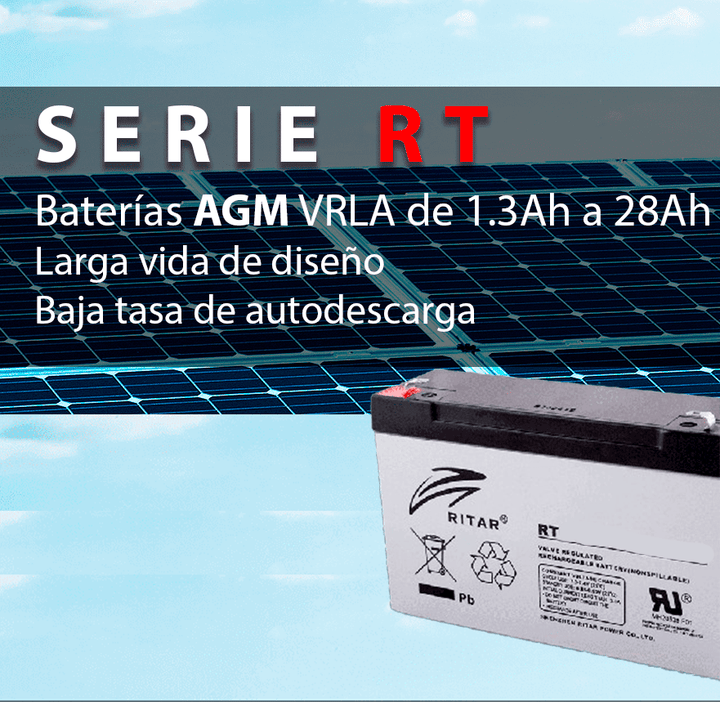 Batería de Plomo - Ácido Sellada VRLA Ritar RT1245 12V 4.5Ah AGM - Tecneu