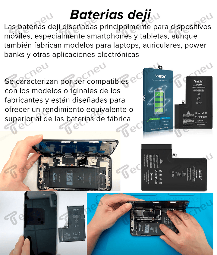 Batería DEJI para Iphone 14 Pro Max 4323mAh Capacidad Original - Tecneu