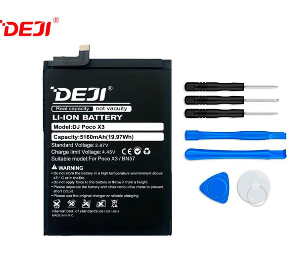 Bateria DEJI para Xiaomi Poco X3/X3 pro BN57 5160mAh - Tecneu