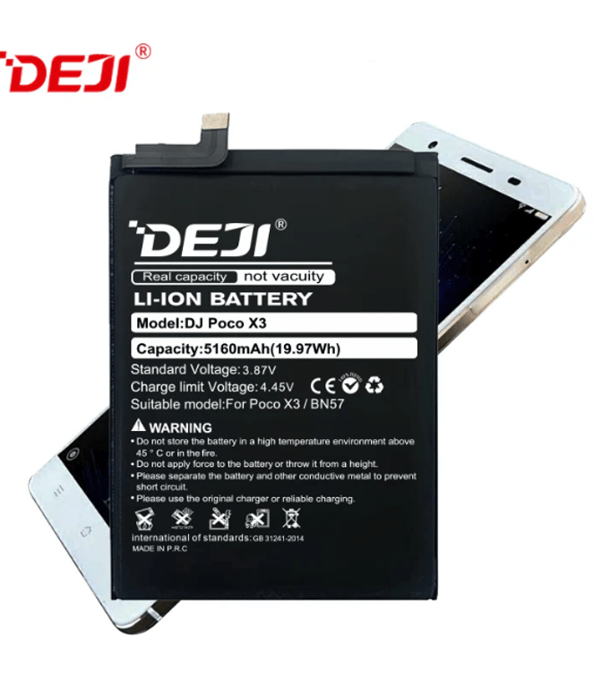 Bateria DEJI para Xiaomi Poco X3/X3 pro BN57 5160mAh - Tecneu