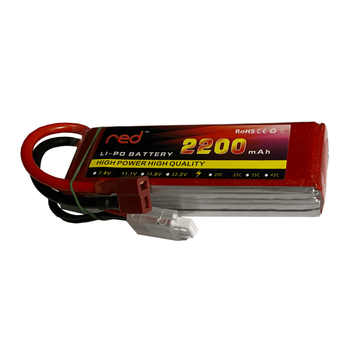Batería LIPO Red 2200mah Gens Ace 3s 25c 11.1v Conector Estilo T - Tecneu