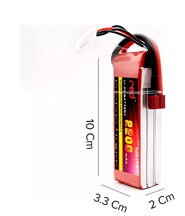 Batería LIPO Red 2200mah Gens Ace 3s 25c 11.1v Conector Estilo T - Tecneu