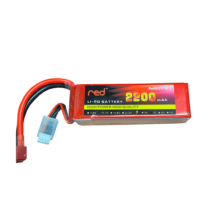 Batería LIPO Red 2200mah Gens Ace 3s 25c 11.1v Conector Estilo T - Tecneu