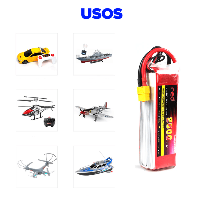 Batería LIPO Red 2200mah Gens Ace 3s 25c 11.1v Conector Estilo T - Tecneu