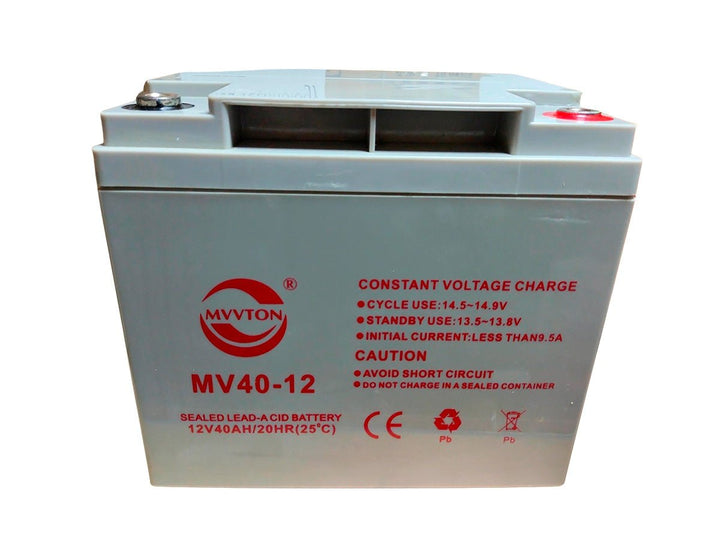 Batería MVVTON AGM MV40 - 12 Plomo - Ácido Sellada VRLA 12V 40Ah - Tecneu
