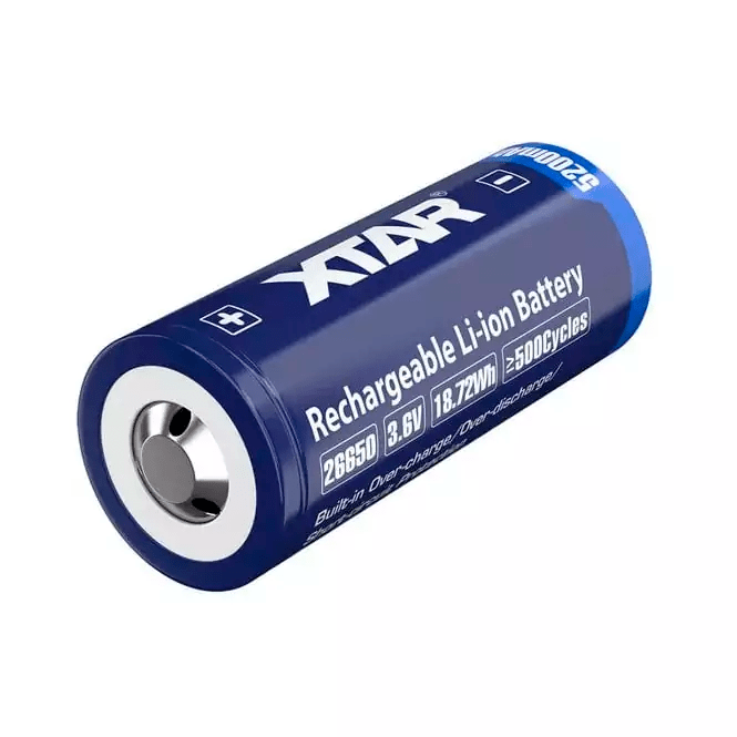 Batería Recargable XTAR 26650 5200mAh 3.7V 10A - Tecneu