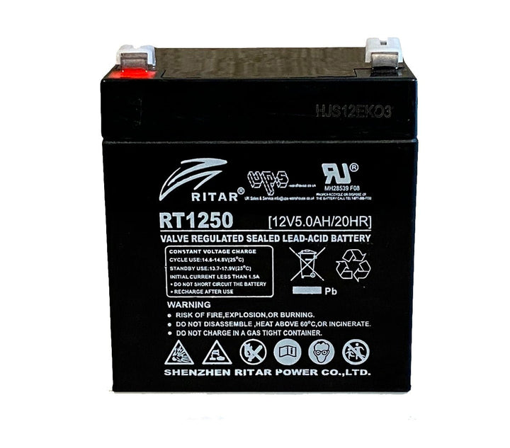 Batería Ritar AGM RT1250 Sellada de Plomo - Ácido VRLA 12V 5Ah - Tecneu