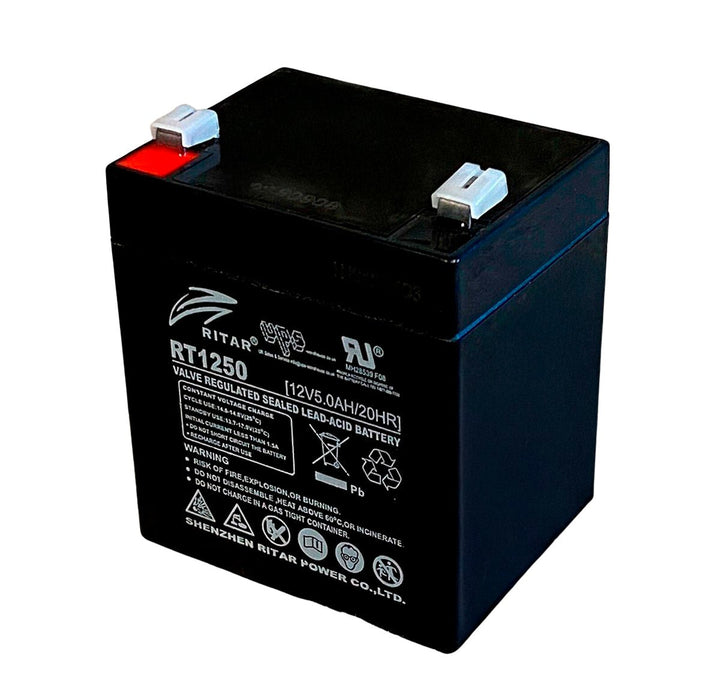Batería Ritar AGM RT1250 Sellada de Plomo - Ácido VRLA 12V 5Ah - Tecneu