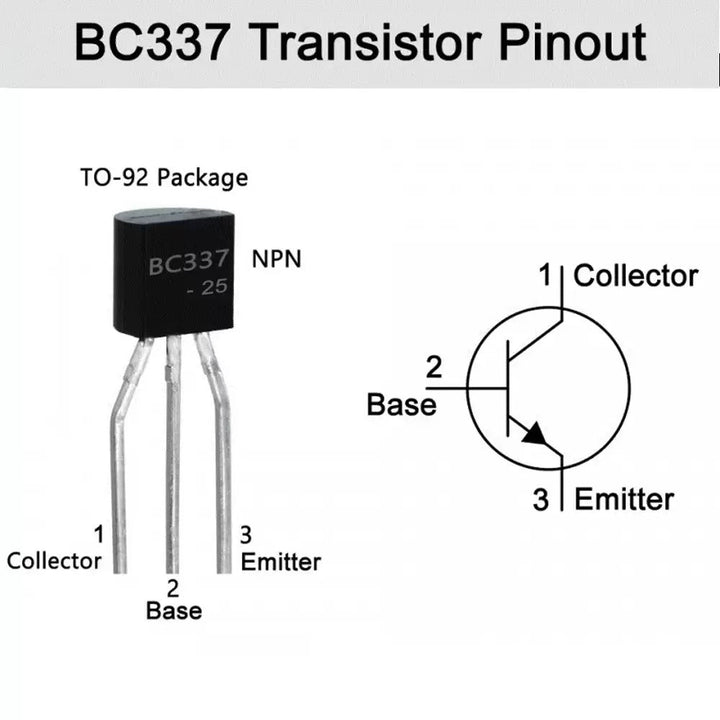 BC337 Transistor NPN 45V 800mA - Tecneu