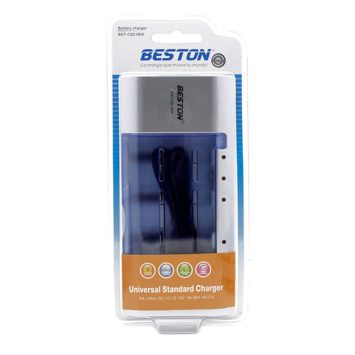 Beston C821 Cargador Estándar Original AA/AAA/C/D/9V 1.2V Batería Recargable - Tecneu