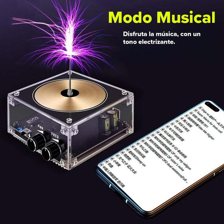 Bobina Tesla Musical Efectos Visuales Plasma Bluetooth 10cm - Tecneu