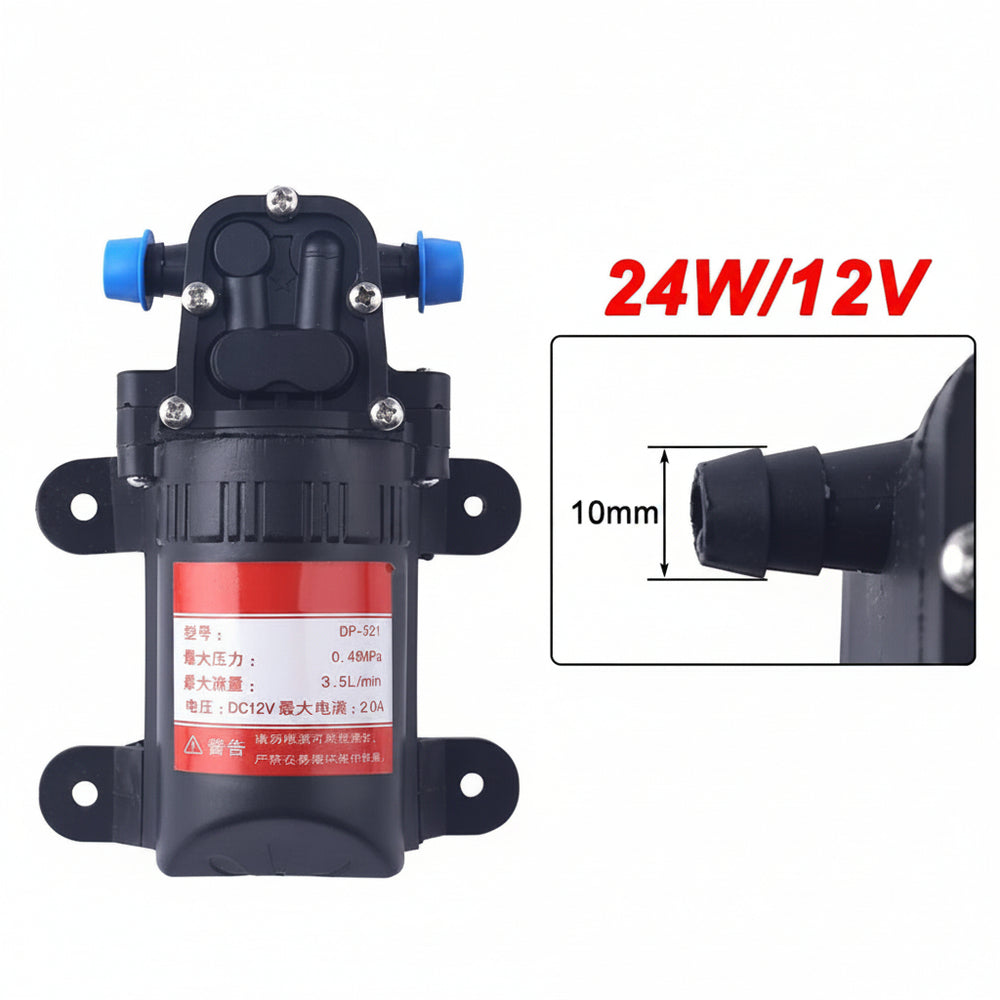 Bomba De Agua 70psi Diafragma Portátil 3.5l/min 12V 2A 24W