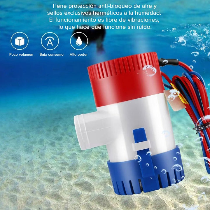 Bomba Eléctrica De Agua 12v Sumergible Centrífuga 1100GPH Achique Marino - Tecneu