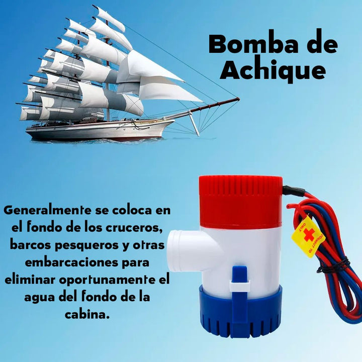 Bomba Eléctrica De Agua 12v Sumergible Centrífuga 1100GPH Achique Marino - Tecneu