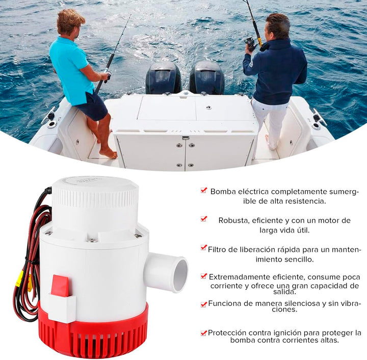 Bomba Eléctrica De Agua 12v Sumergible Centrífuga 3700GPH Achique Marina CH8028 - Tecneu