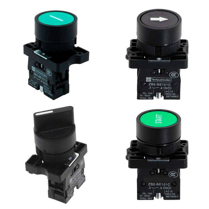 Botón Pulsador Industrial 22mm XB2 - EA3311 Verde ZB2 - BE101C - Tecneu