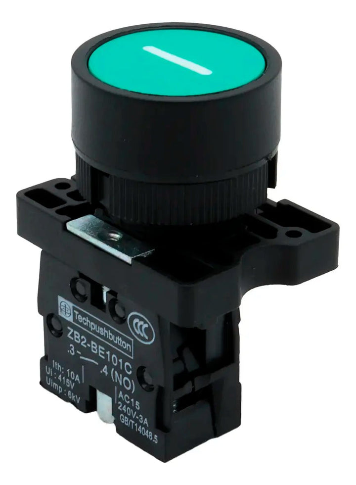 Botón Pulsador Industrial 22mm XB2 - EA3311 Verde ZB2 - BE101C - Tecneu