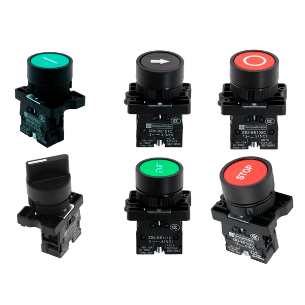 Botón Pulsador Industrial 22mm ZB2 - BE - Tecneu