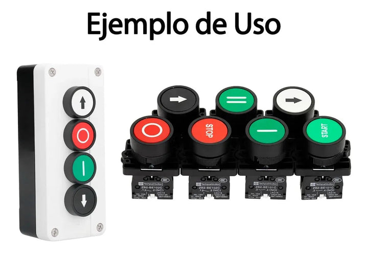 Botón Pulsador Interruptor Industrial 22mm Rojo ZB2 - BE102C - Tecneu